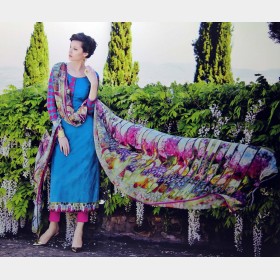 Fair lady’s soft mercerized cotton shalwar Kameez with full embroidery